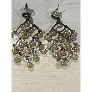 Vintage Pearl dangle Earrings Chandelier Statement Jewelry‎